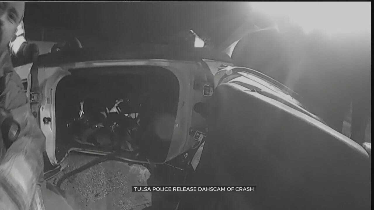 WATCH: Tulsa Police Release Dashcam From Patrol Car Crash