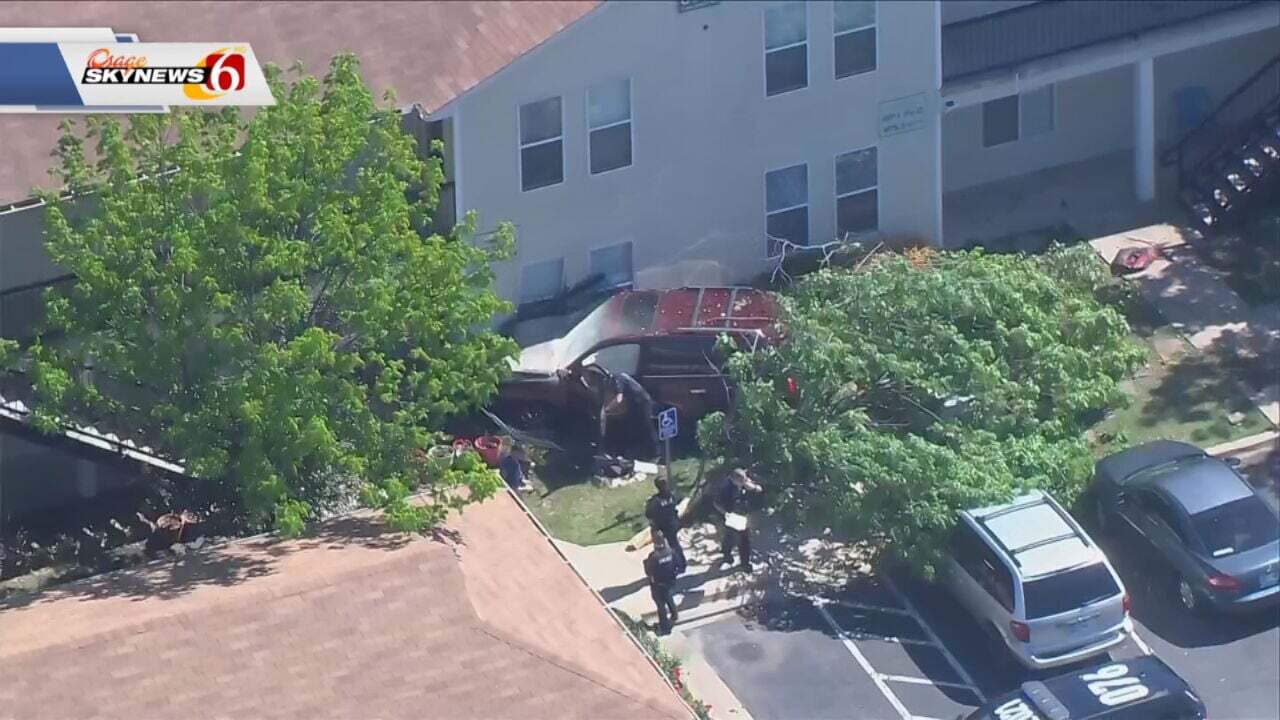 Man Arrested After Crashing Car Into Apartment Building While Fleeing Police