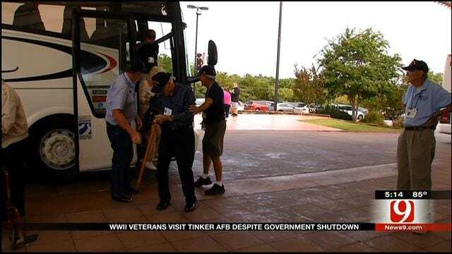 WWII Veterans Defy Government Shutdown, Tour Tinker AFB