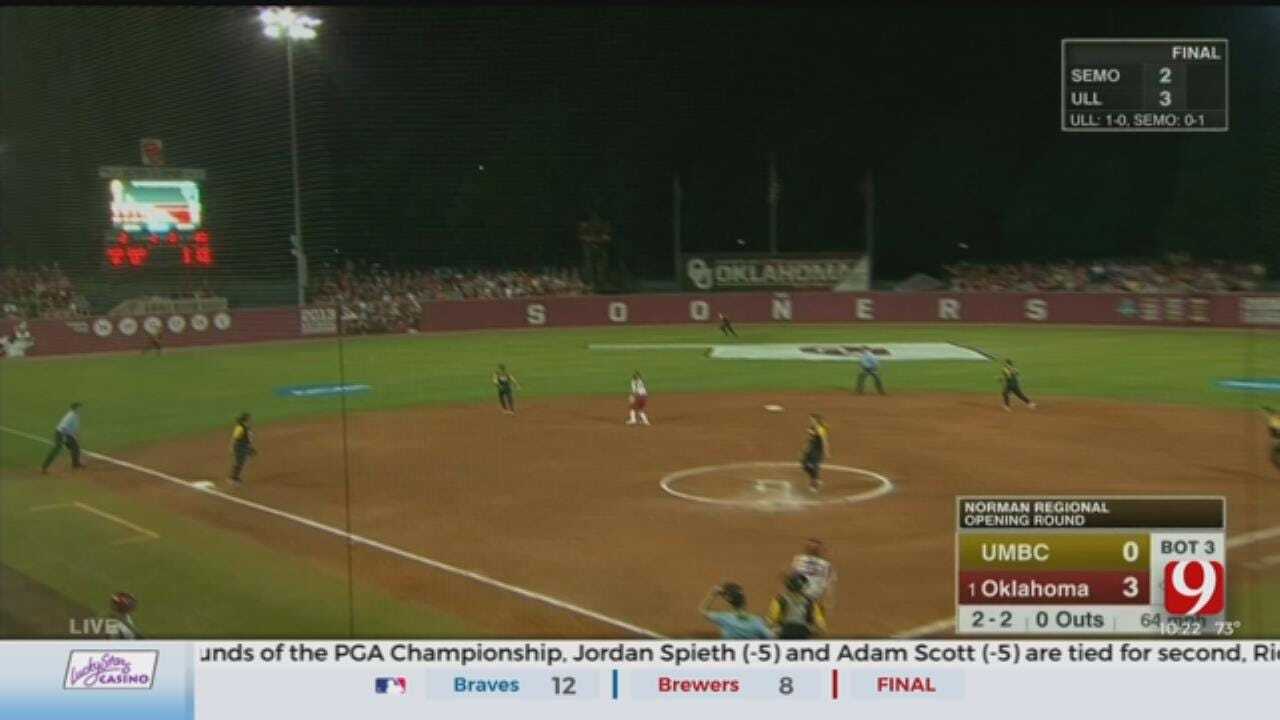 Sooners Open Softball Playoffs With Rout Of UMBC, 12-0