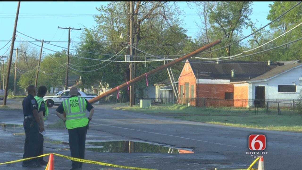 WEB EXTRA: Pole On Power Lines Closes 49th West Avenue Near 3rd Street