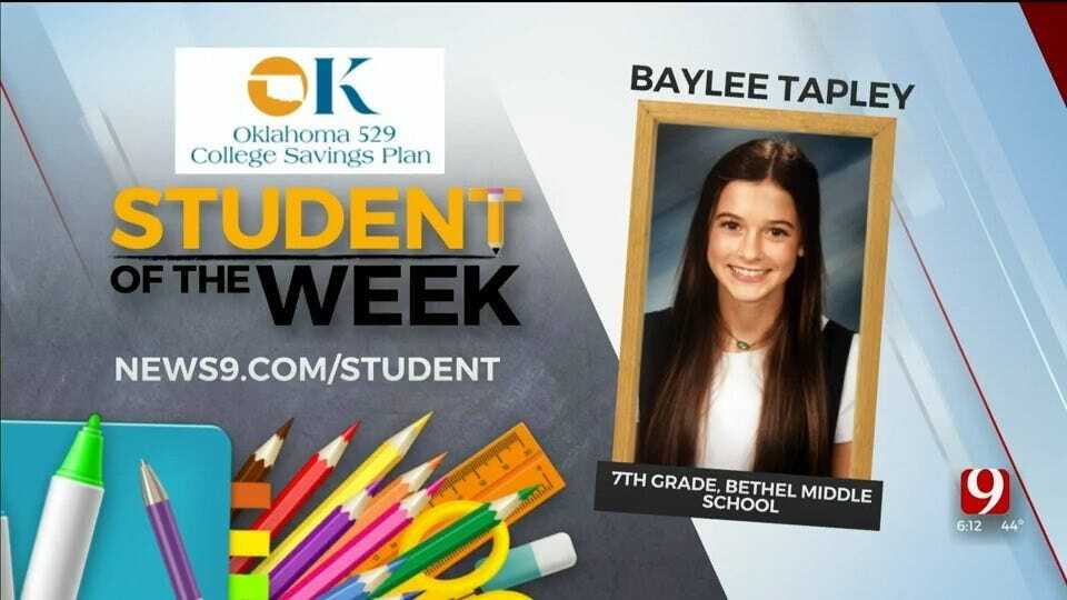 Student Of The Week: Baylee Tapley, 7th Grade, Bethel Middle School