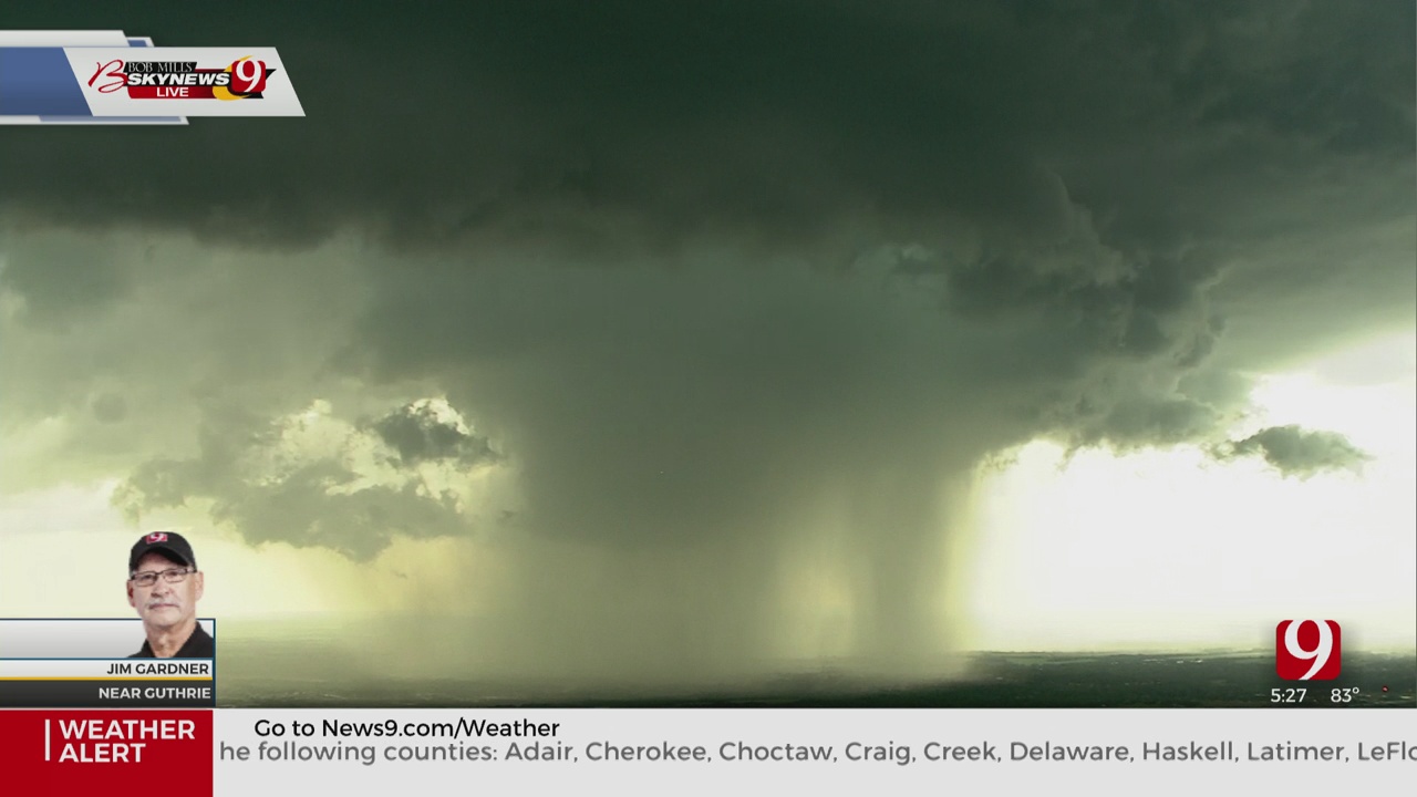 WATCH: Bob Mills SkyNews 9 Captures Impressive Mesocyclone Over Guthrie