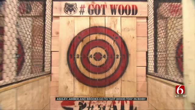 What’s Great In The 918: Ashley, Amber & Brooks Visit New Axe-Throwing House