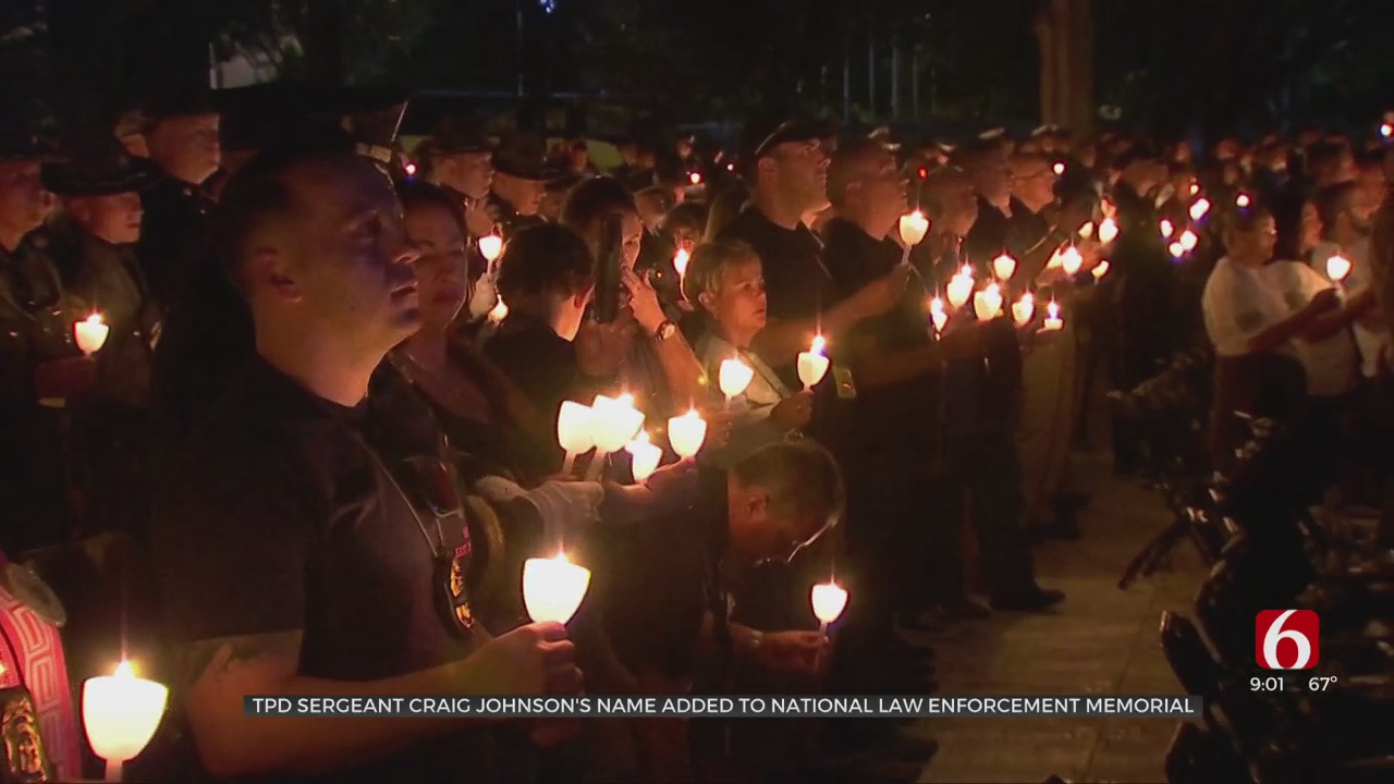 Fallen Tulsa Police Sgt. Johnson Honored In Washington DC With Candlelight Vigil 