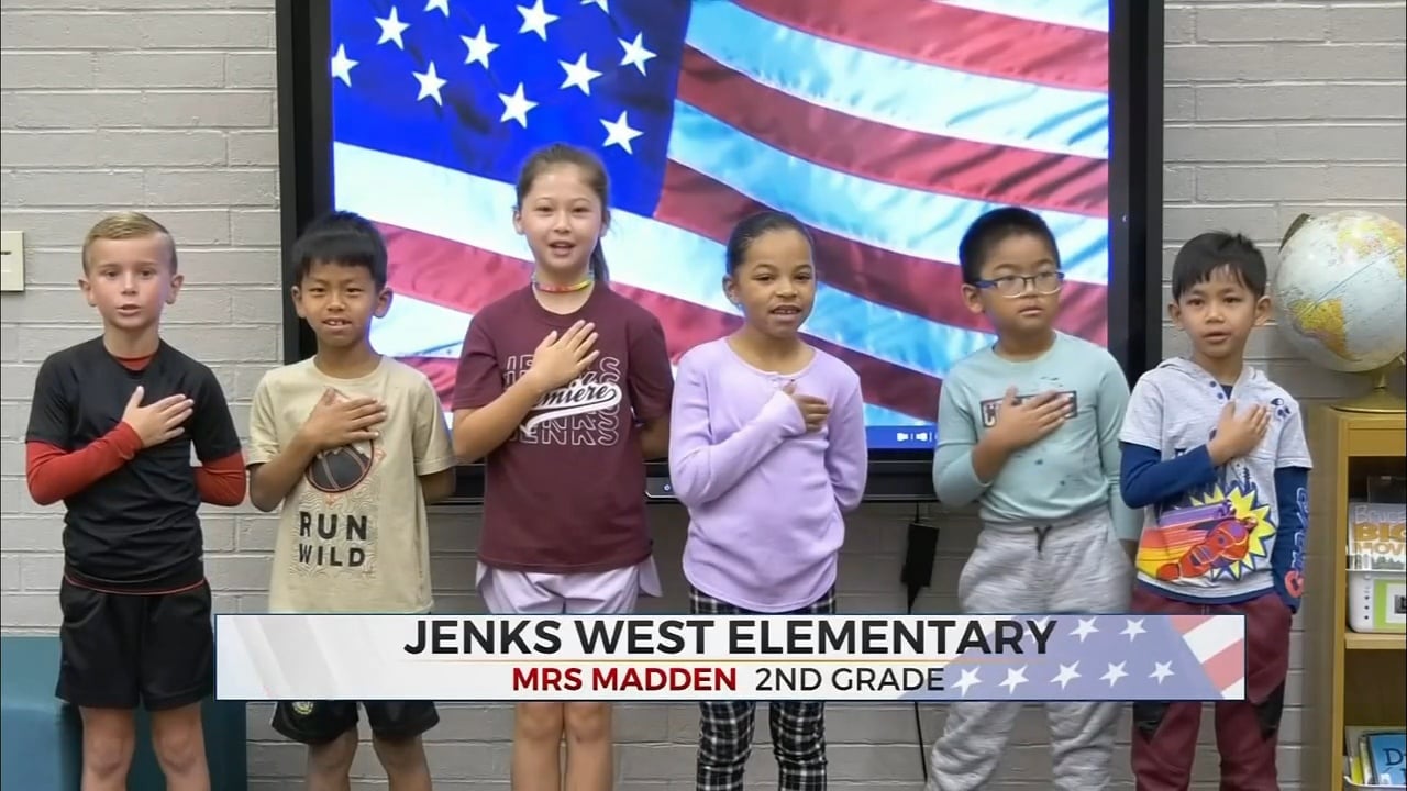Daily Pledge: 2nd Grade Students At Jenks West Elementary
