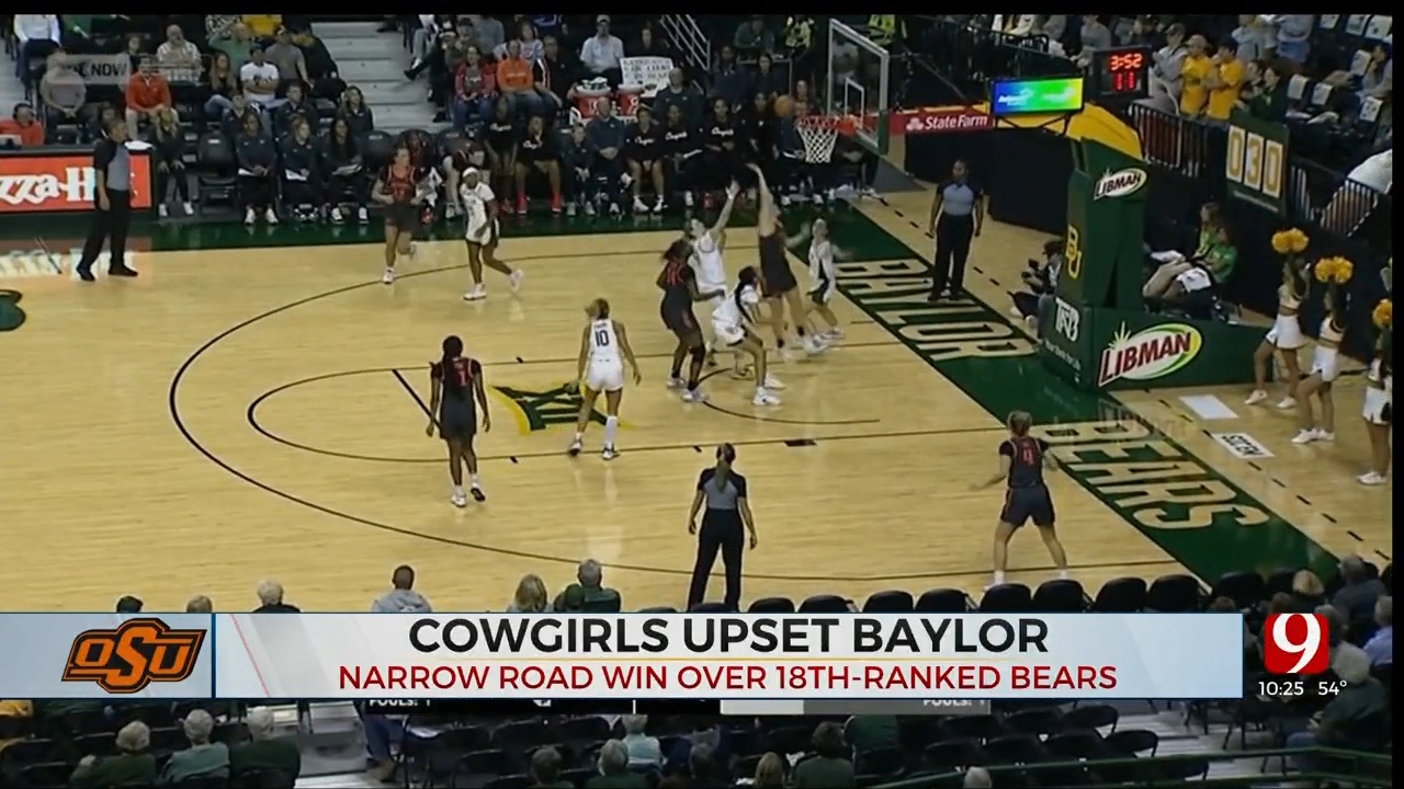 Oklahoma State Women End Skid Against No. 18 Baylor 70-65