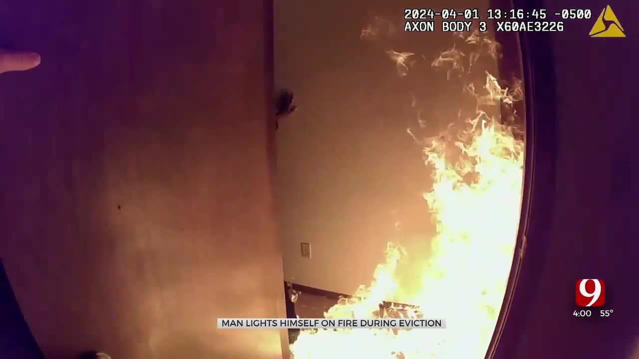Bodycam Footage Released After Okla. County Suspect Set Himself On Fire