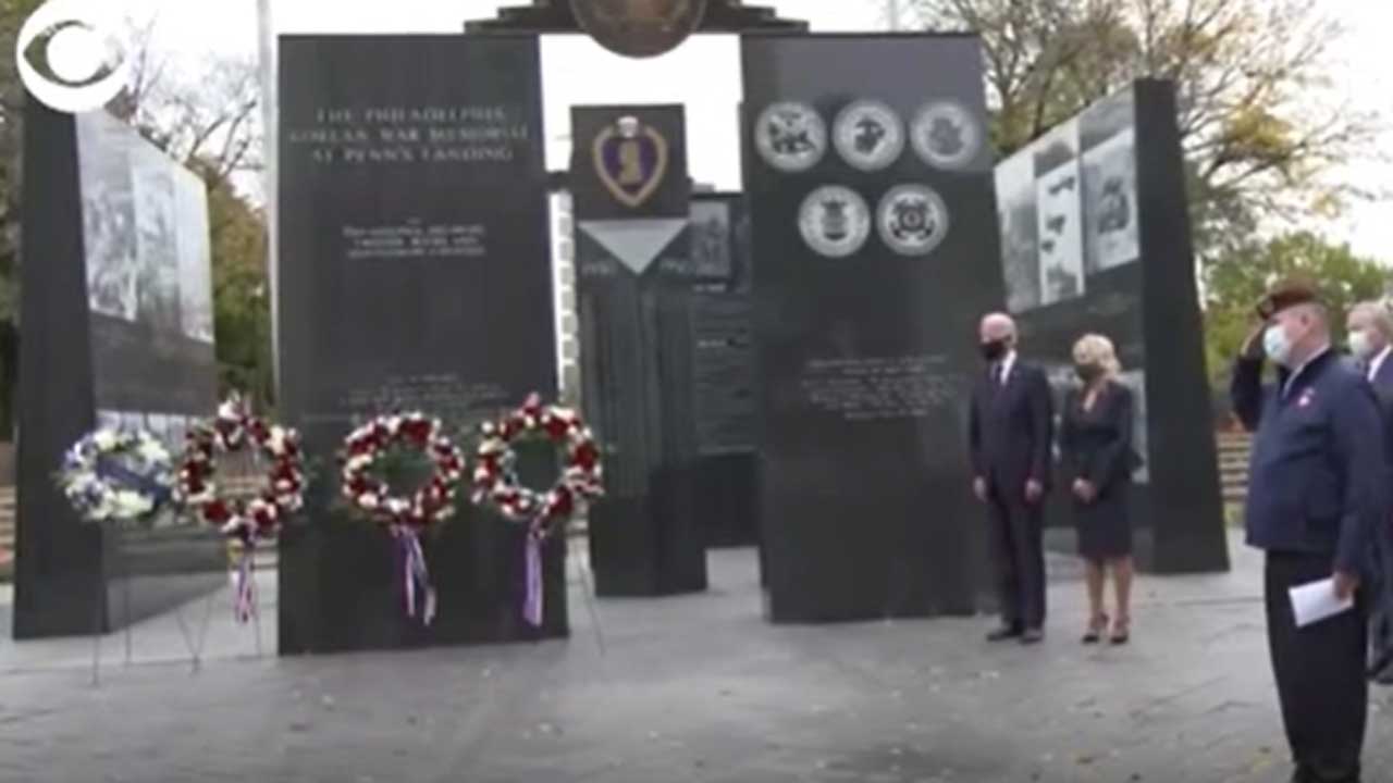 WATCH: President-Elect Biden Lays Wreath On Veterans Day