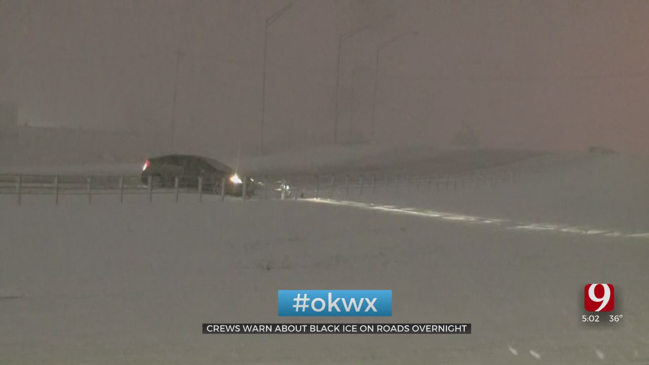 Crews Warn About Black Ice On Roads Overnight