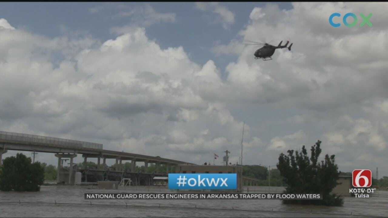 WATCH: Army Corps Of Engineers Workers Rescued By Helicopter