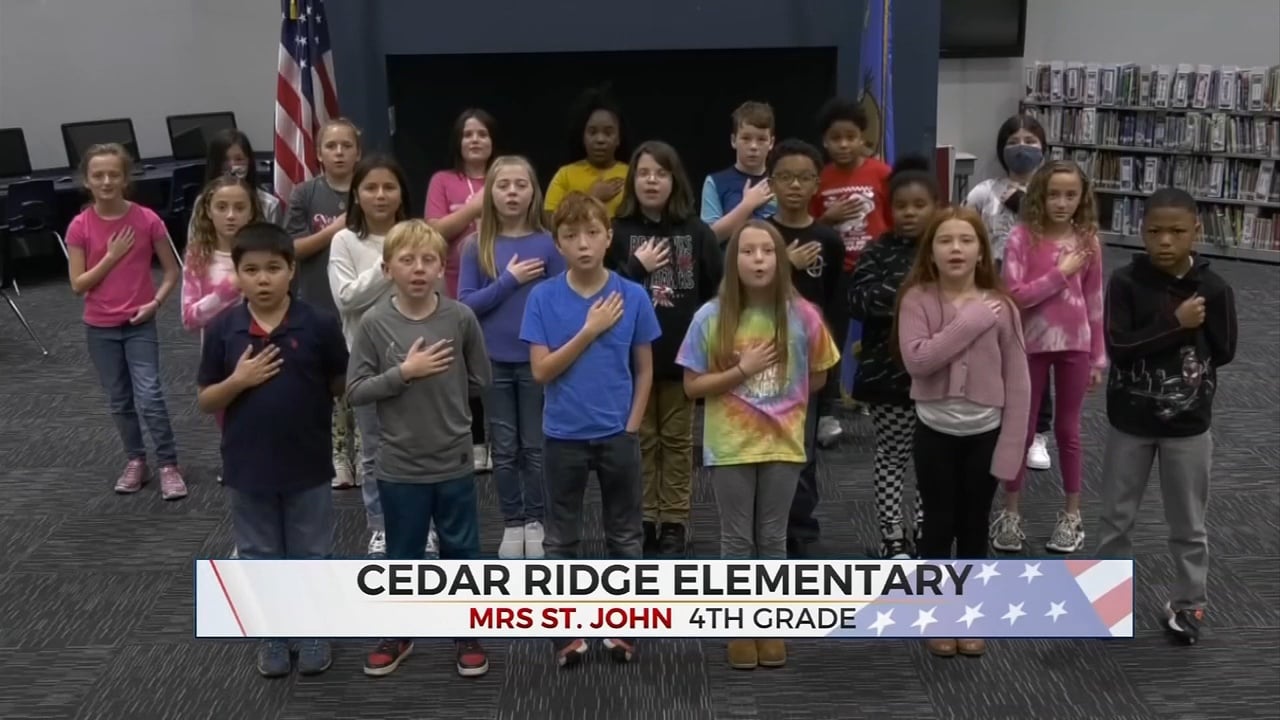 Daily Pledge: 4th Grade Students From Cedar Ridge Elementary
