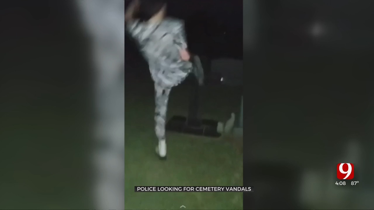 Suspects Post Video Kicking Over Headstones At NW OKC Cemetery