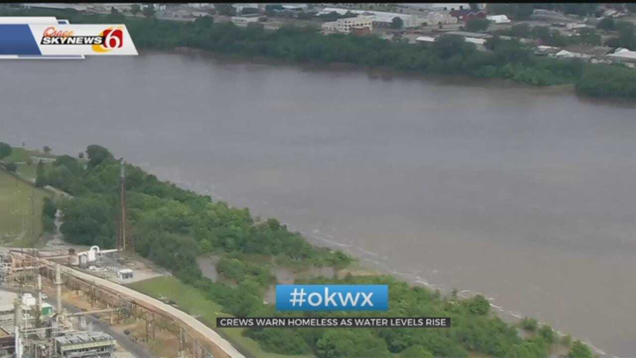 Tulsa County Sheriff's Office Warning The Homeless As Water Levels Rise