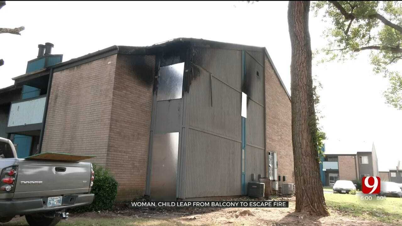 Woman, Child Escape NW OKC Apartment Fire By Jumping From Balcony