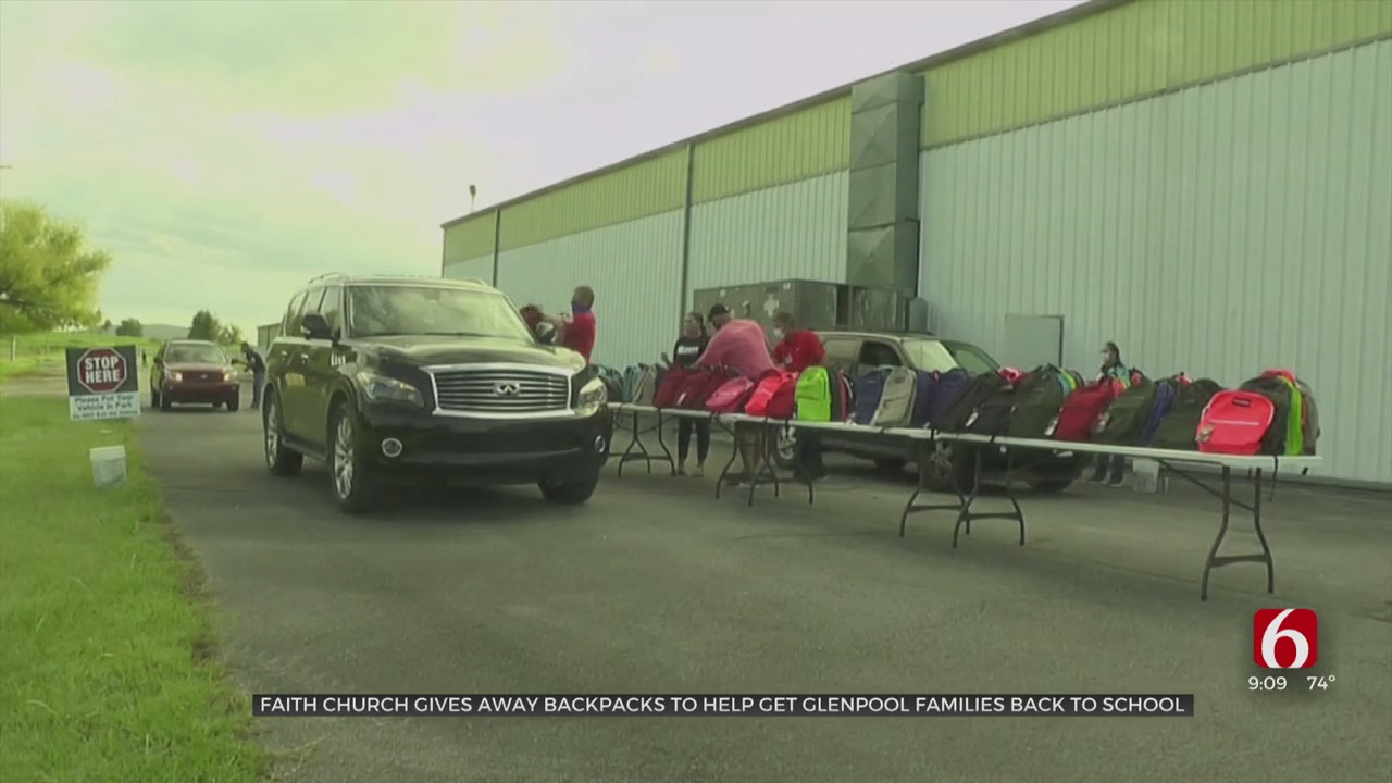Glenpool Church’s Backpack Giveaway Brings Larger Than Normal Turnout