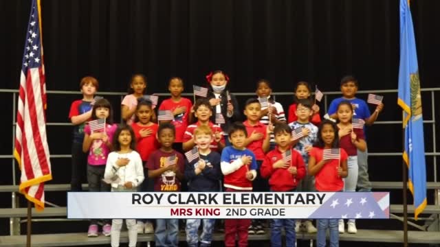 Daily Pledge: Students From Roy Clark Elementary 2nd-Grade Class