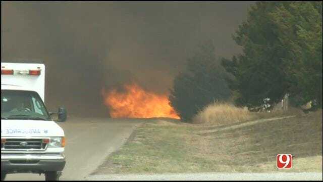 WEB EXTRA: Marty Logan On Scene Of Large Wildfire In Woodward County