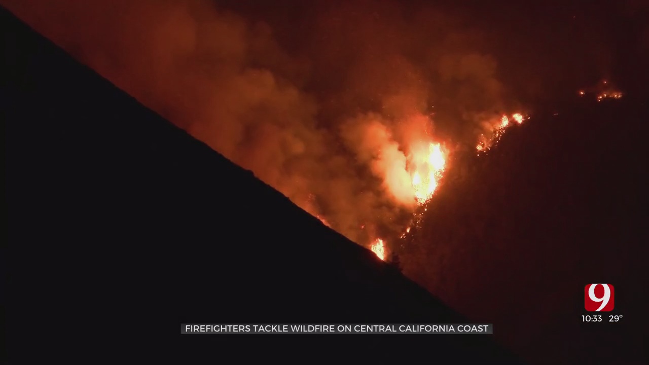 Firefighters Tackle Wildfire On Central California Coast