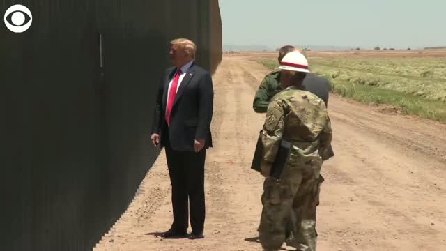 WATCH: President Trump Inspects, Signs Section Of Newly Built Border Wall In Arizona