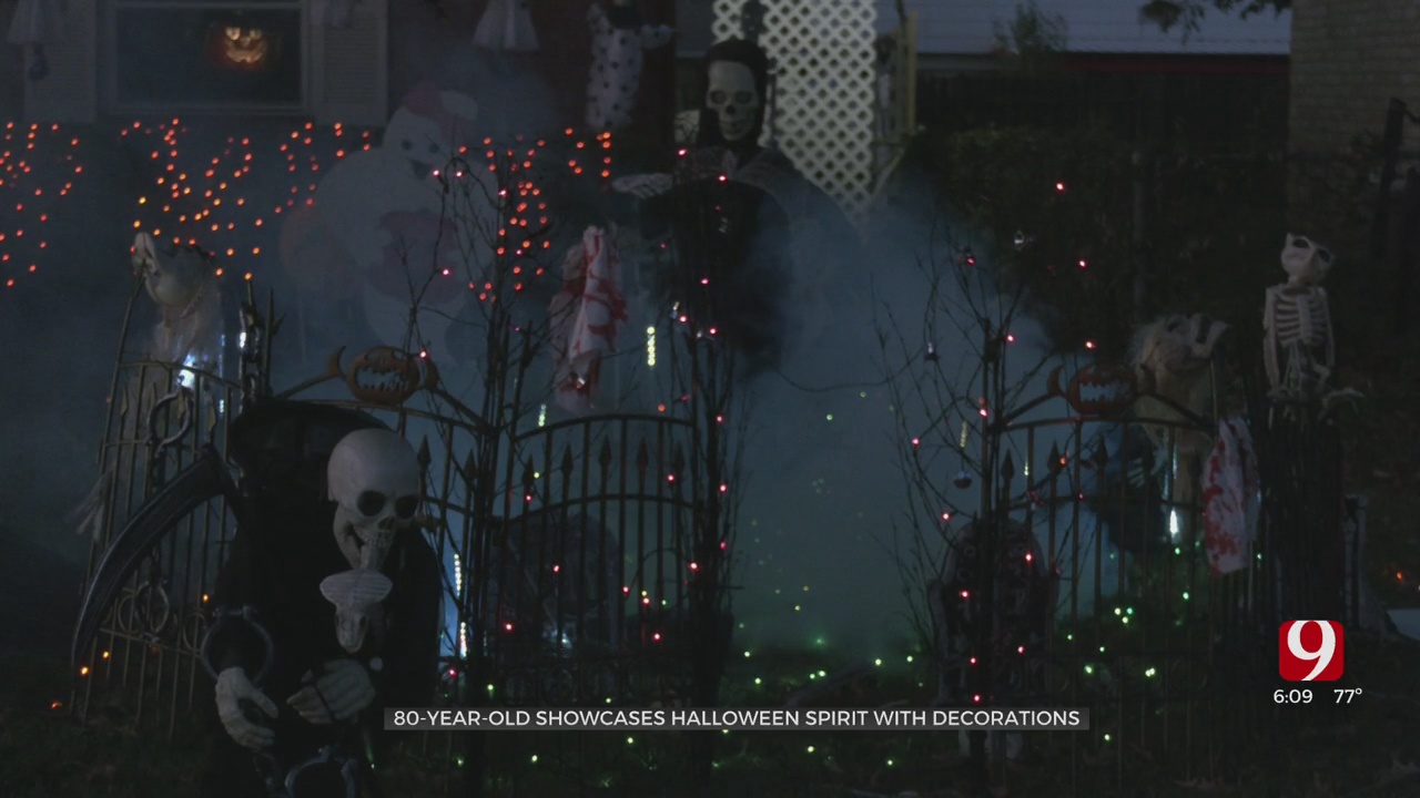 80-Year-Old Del City Man Creates Extreme Halloween Decorations