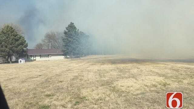 Darren Stephens Reports As Fire Crews Save Okmulgee County House