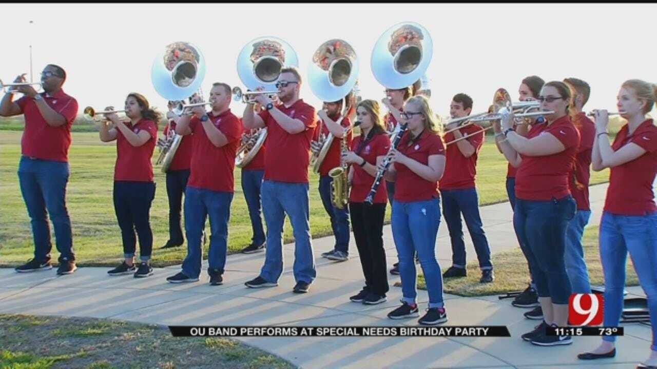 OU Band Performs At Special Needs Birthday Party