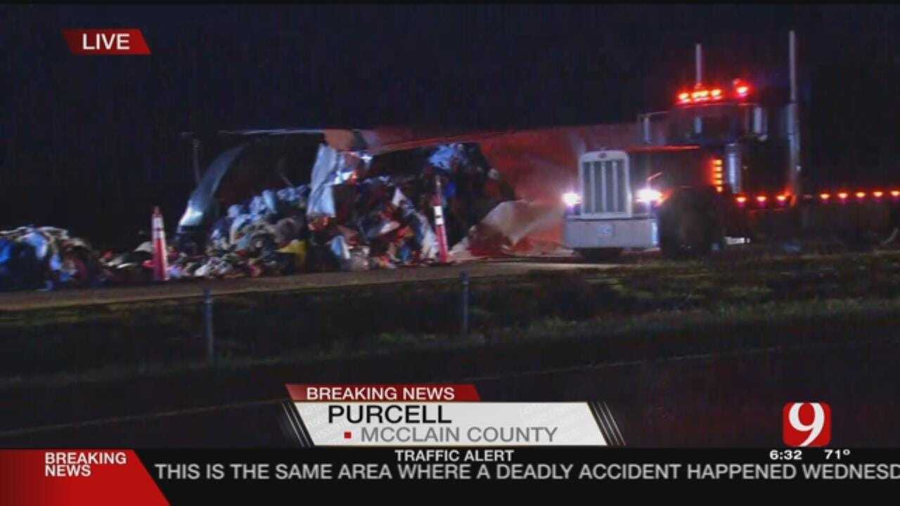 Overnight Semi Accident Closes Southbound Lane Of I-35