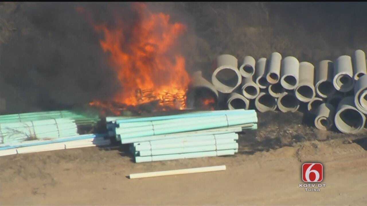 Osage SkyNews 6 HD Flies Over Tulsa Industrial Site Fire