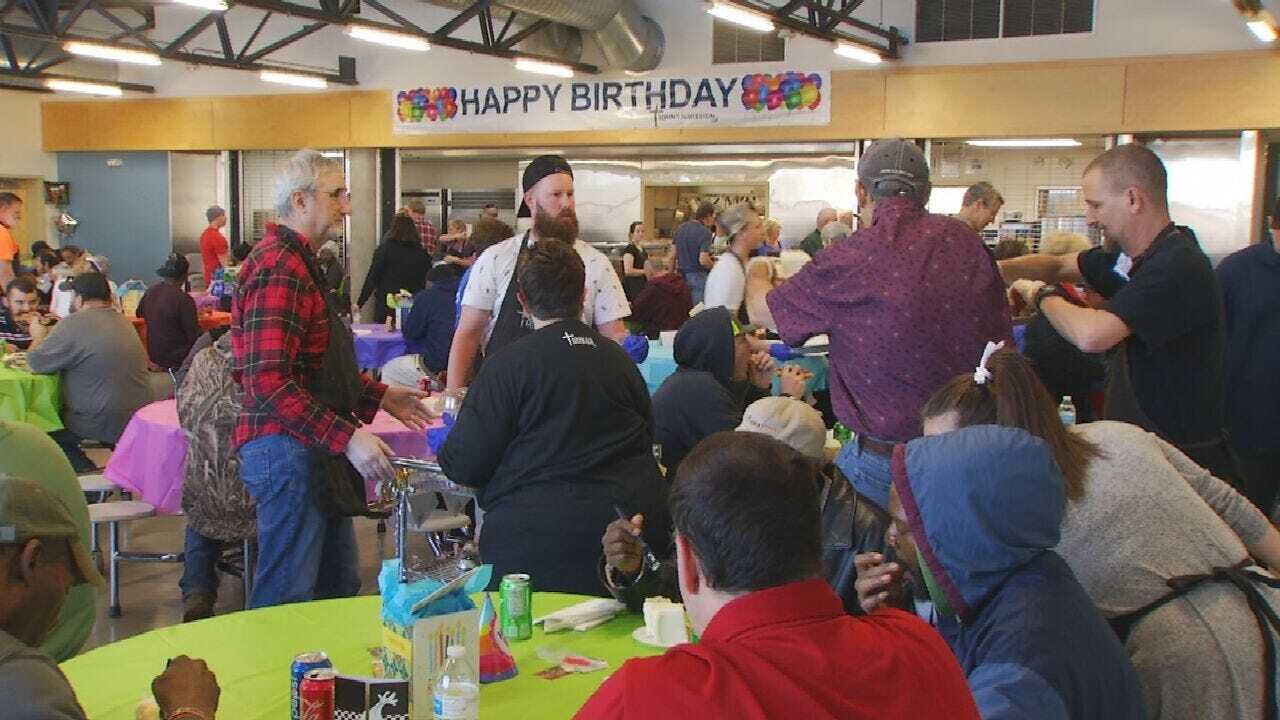 Tulsa's John 3:16 Mission Holds Birthday Party For Homeless