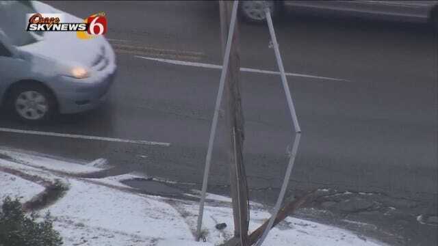 Osage SkyNews 6: Car Collides With Pole On Snowy Street