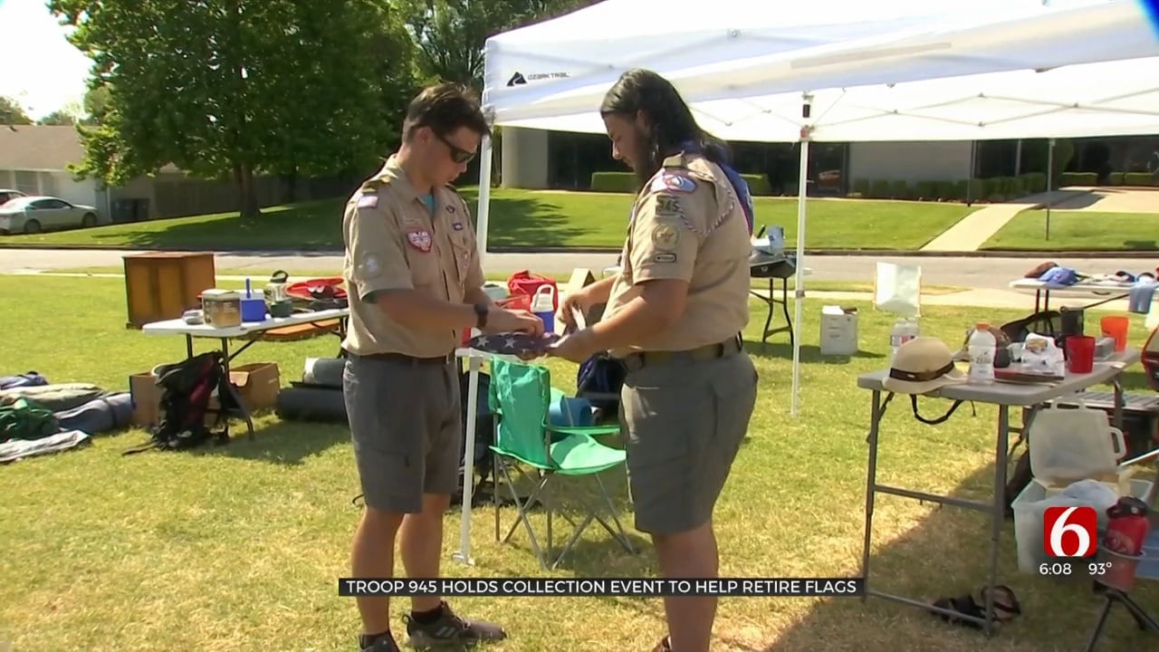 Boy Scout Troop 945 Holds Collection Event To Help Retire Flags