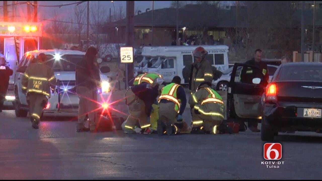 WATCH NOW: Crews Work To Save Person Hit By Car In Downtown Tulsa