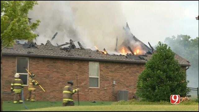WEB EXTRA: Crews Battle House Fire In Edmond