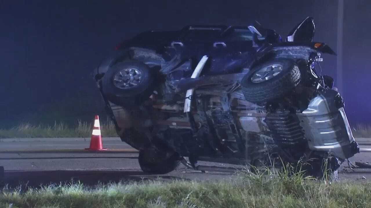 WEB EXTRA: Video Of Highway 75 Crash Scene South Of Bartlesville