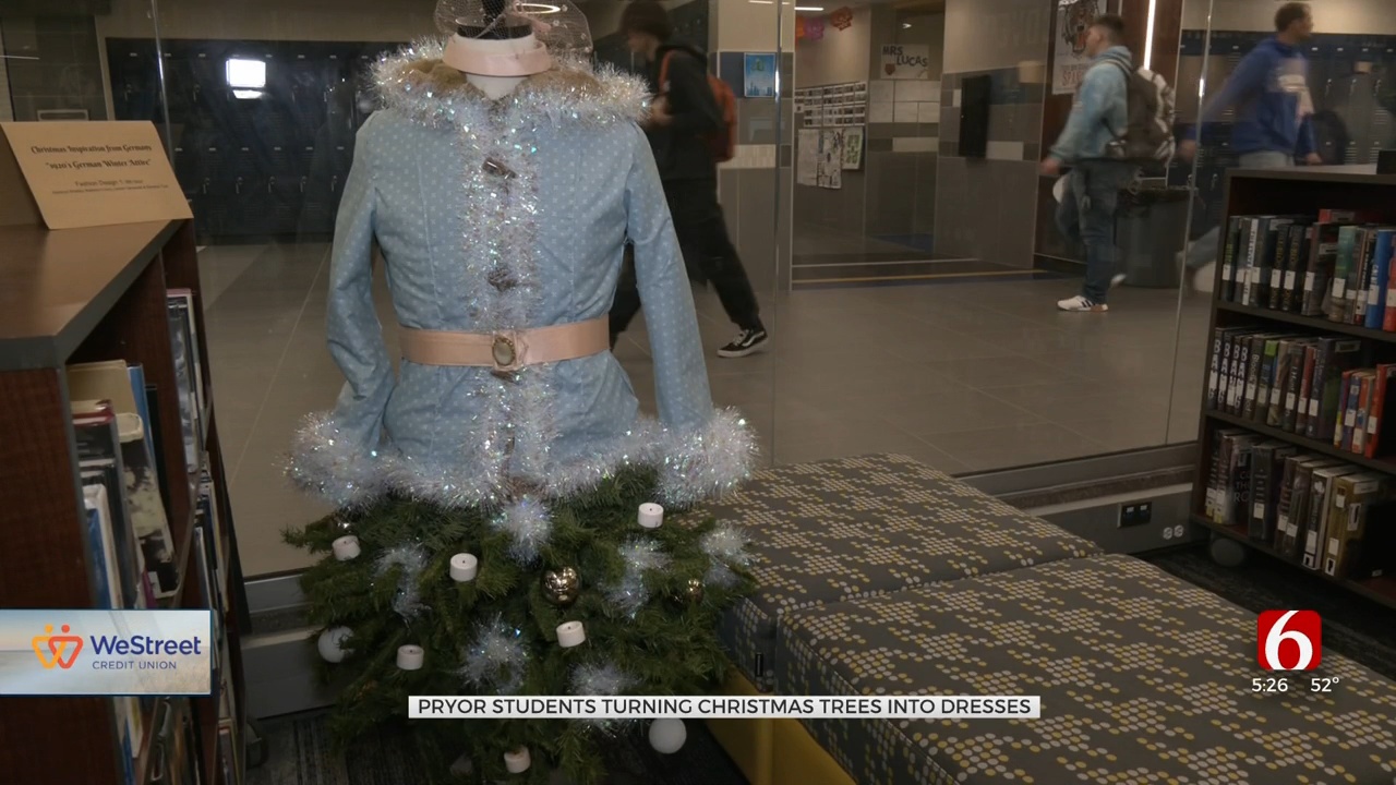 Pryor Fashion Students Turn Christmas Trees Into Culturally-Inspired Dresses