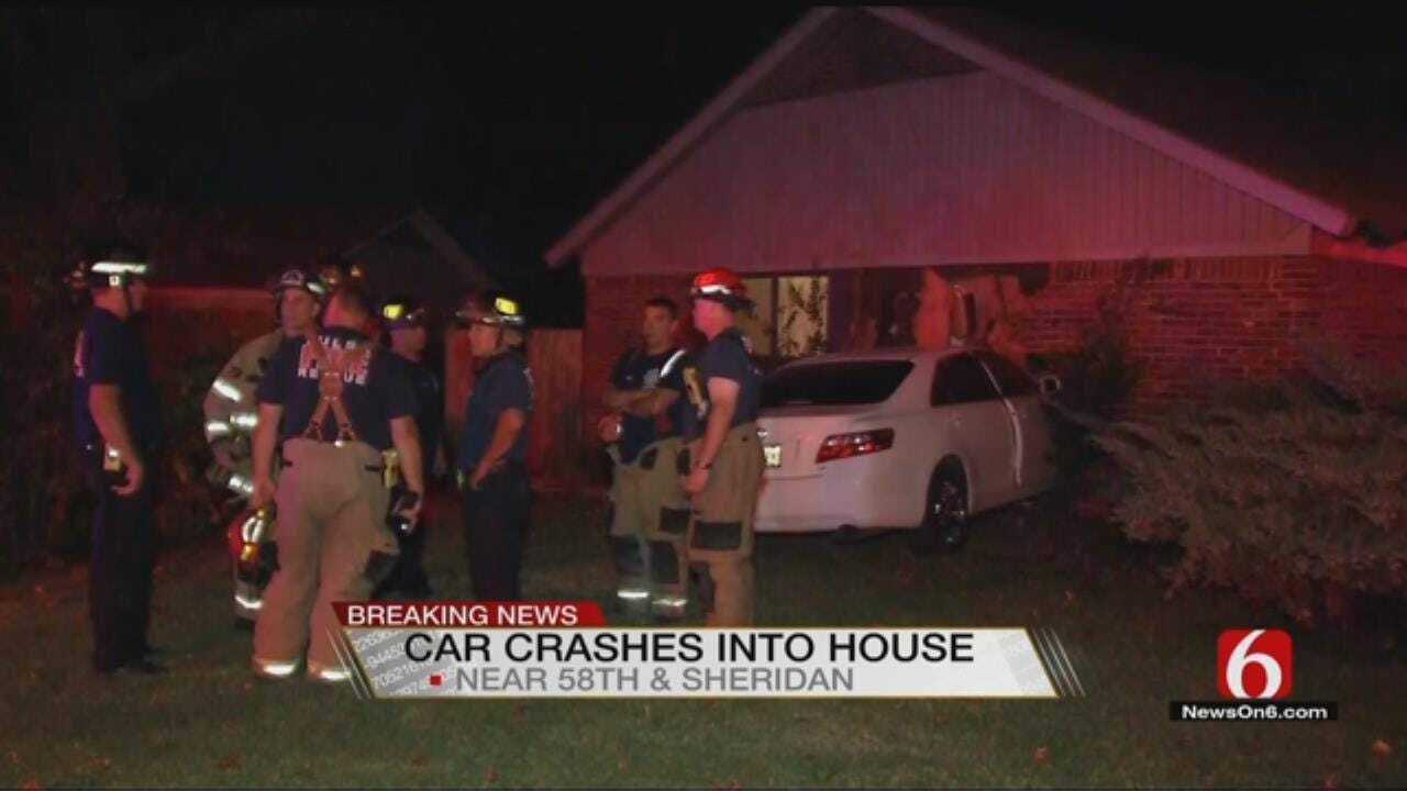 Family OK After Car Crashes Into Tulsa Home