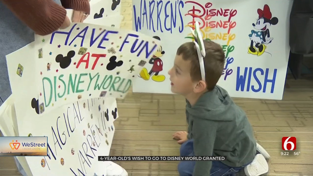 Broken Arrow 4-Year-Old's Wish To Go To Disney World Granted