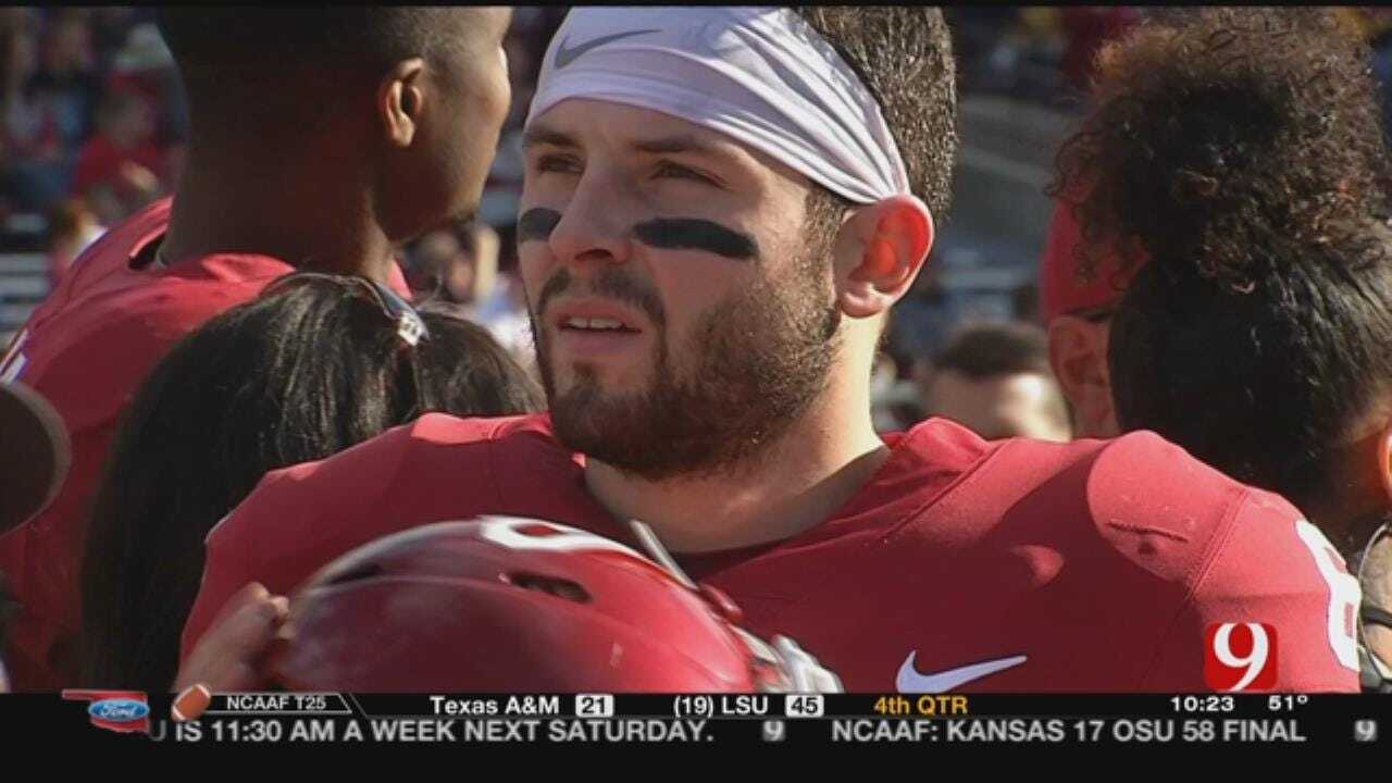 Mayfield Leads No. 3 Oklahoma Past West Virginia, 59-31