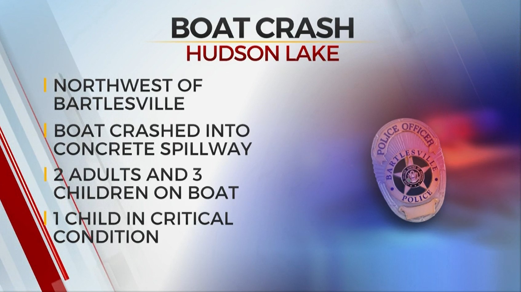 1 Child In Critical Condition Following Boat Crash On Hudson Lake, Police Investigating