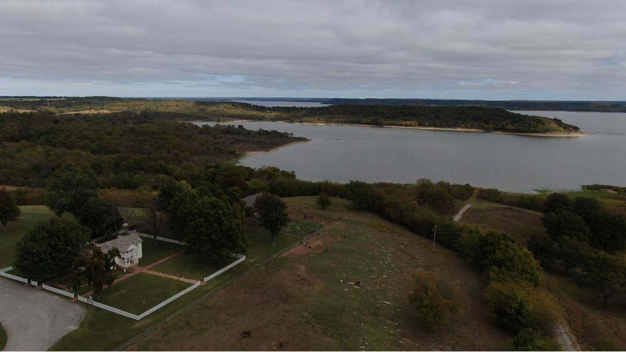 Low Water Levels Expose Original Site Of 'Rogers Ranch' At Lake Oologah