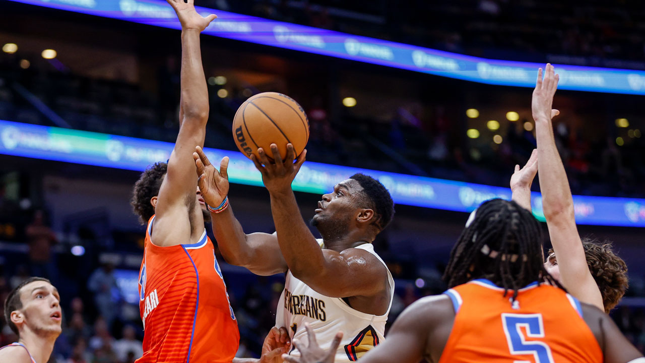 Williamson Powers Short-Handed Pelicans Past Thunder 105-101