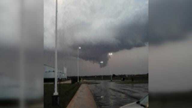 Cell Phone Video Of Thunderstorm Crossing Over Independence, Kansas Airport