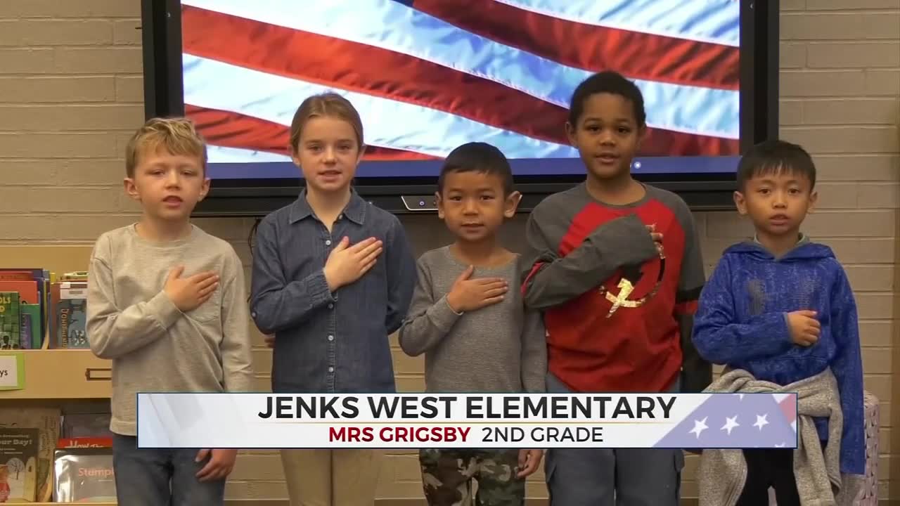 Daily Pledge: 2nd-Grade Students From Jenks West Elementary