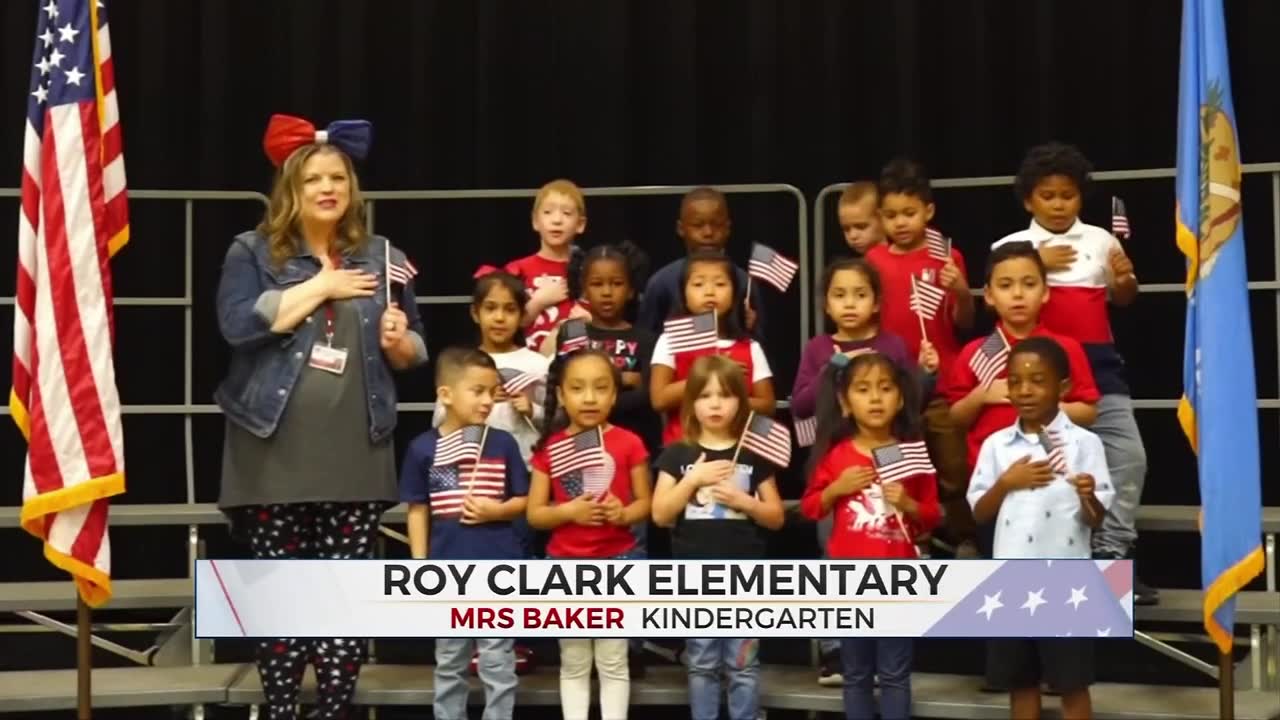 Daily Pledge: Students From Roy Clark Elementary Kindergarten Class