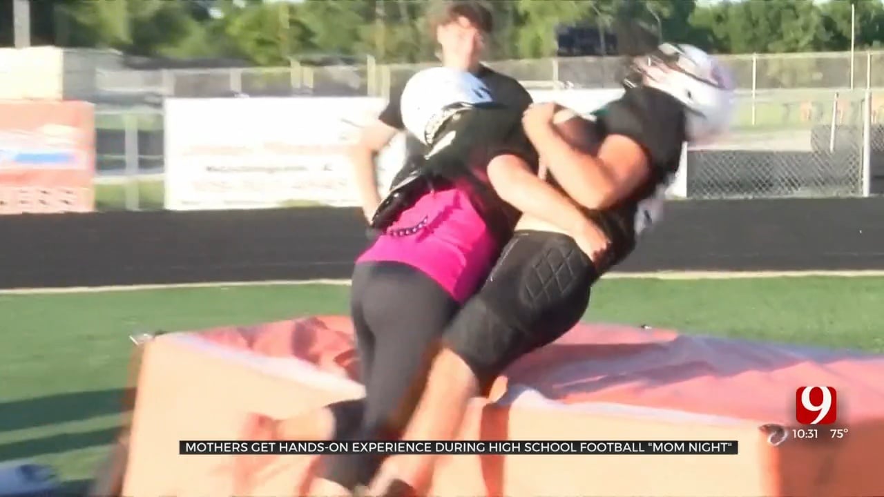 Check This Out! Moms Tackle Sons At Illinois High School Football Practice