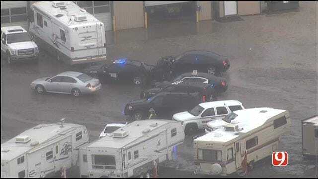 WEB EXTRA: SkyNews 9 Flies Over Standoff At RV Park North Of Purcell