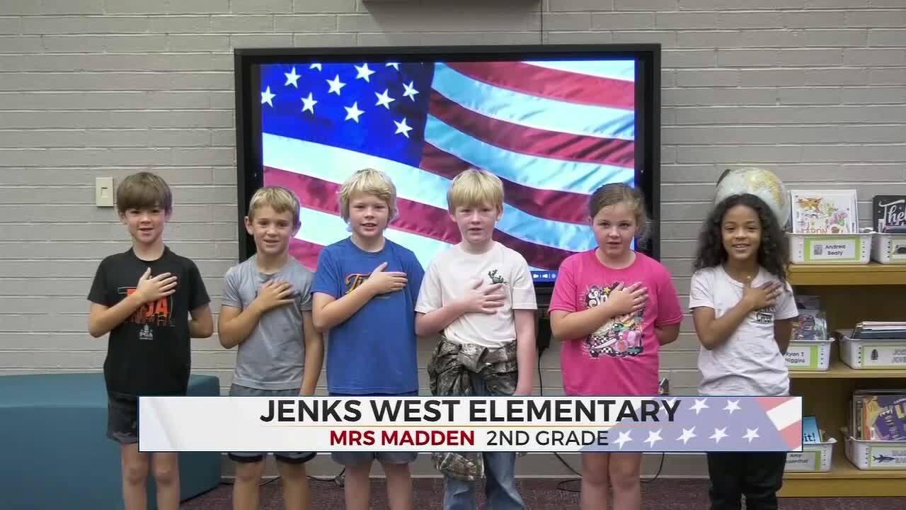 Daily Pledge: 2nd Grade Students At Jenks West Elementary