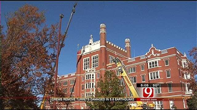 Turret Reconstruction Begins At St. Gregory's