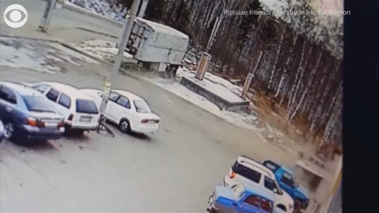 Caught On Camera: Truck Crashes Into Supermarket In Russia